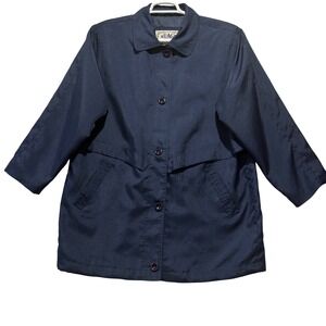 Vintage Nuage Navy Rain Jacket  Women's Large Lightweight Travel‎ Coat